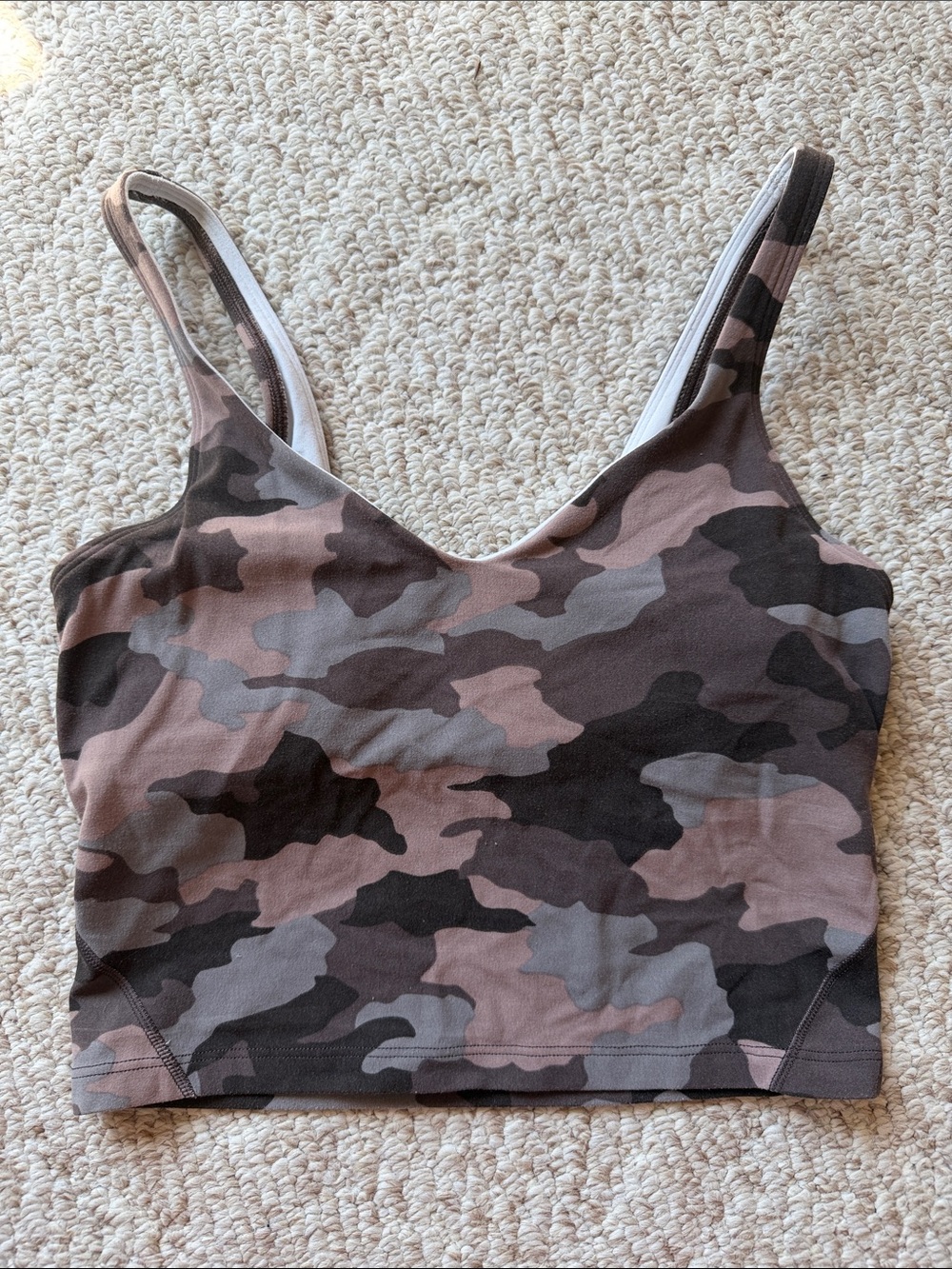 lululemon athletica Camo cropped tank in Pink and Gray Tones